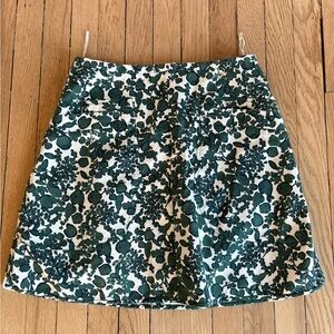 Tory Burch Green Floral Mini Skirt